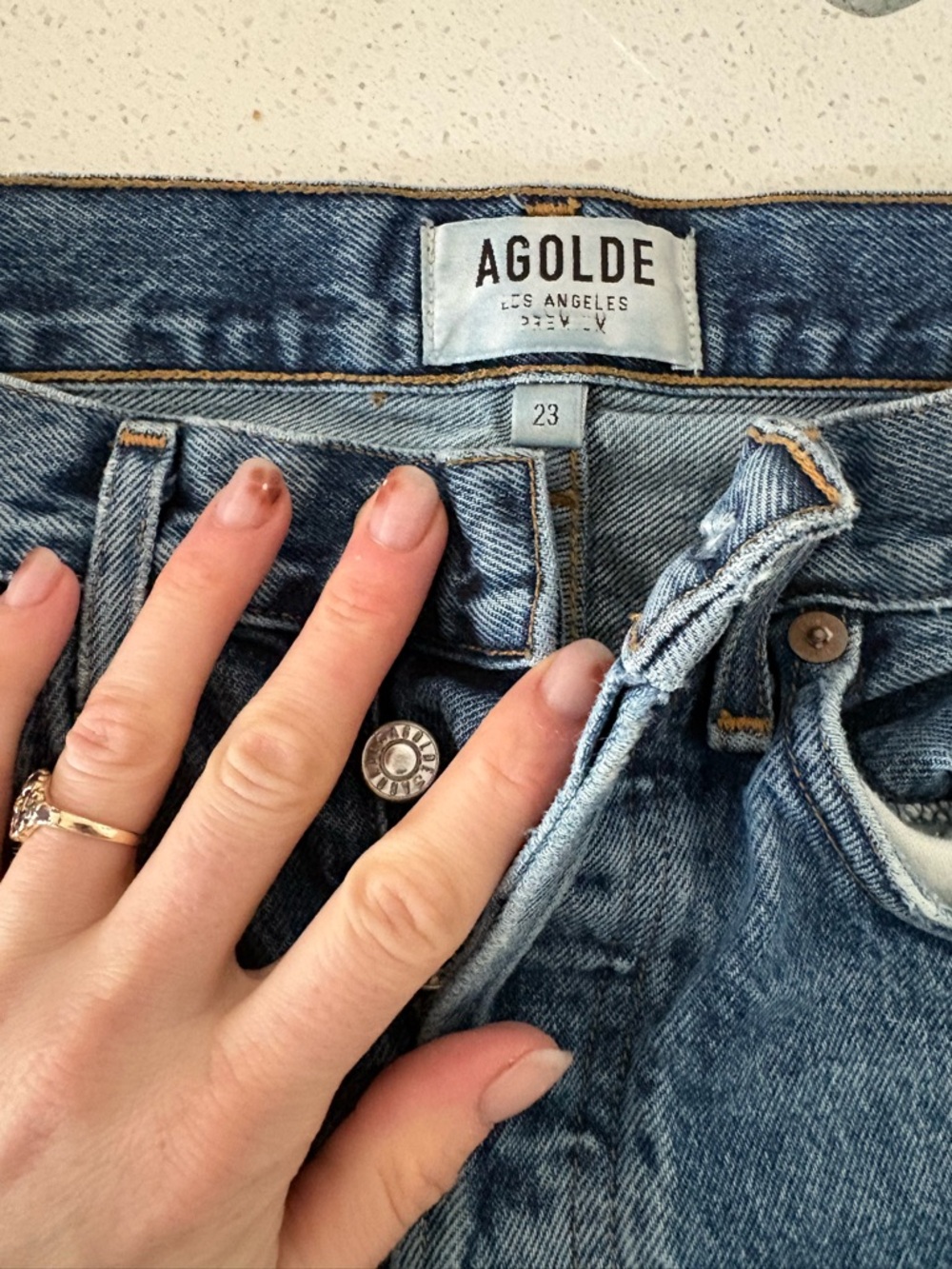AGOLDE Straight Leg Light Blue Denim Jeans- fits 24 - Picture 1 of 2